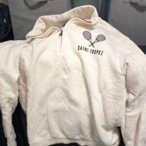 St. Topez Crew Hoodie with Faux Leather Pads. Women's Size M